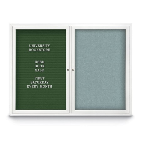 United Visual Products Corkboard, 60"x36", Cobalt Accent/Black UV405PLUS-BLACK-COBACC